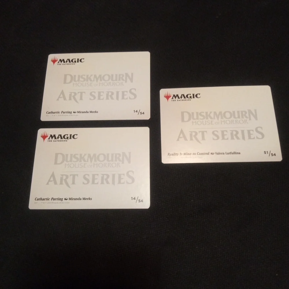 Lot Of 20 MTG Duskmourn Art Series Trading Cards With 2 Gold Stamped Signatures